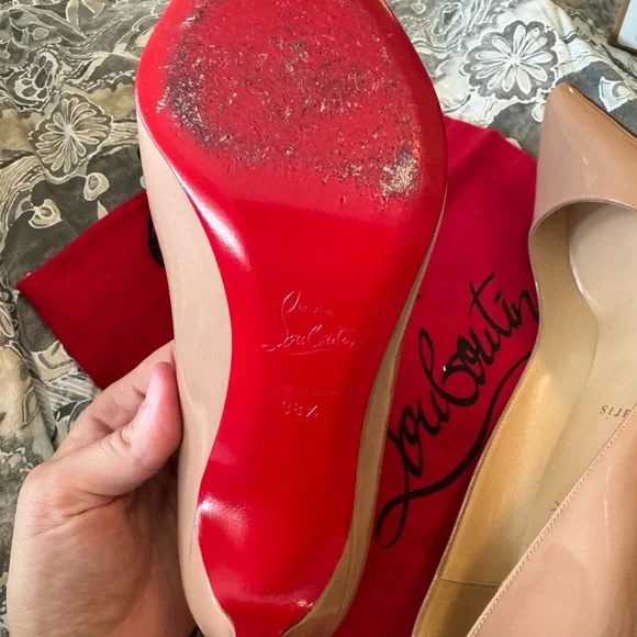 Christian Louboutin Nude Patent Leather Pumps Pigalle 85 - Picture 4 of 11